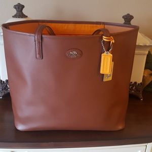Coach brown Loganberry Leather tote